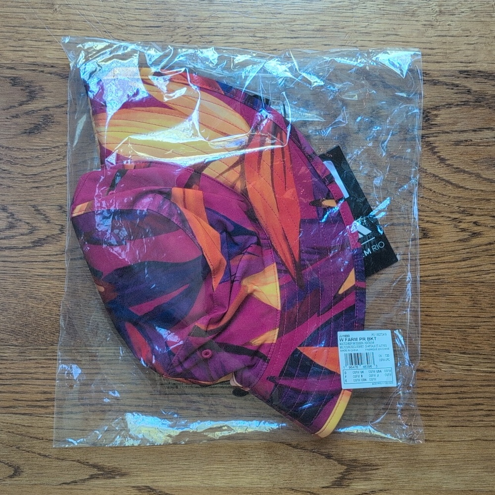 NWT FARM Rio Reversible Bucket Hat Adidas Collab Multicolor Tropical Print - Picture 2 of 8